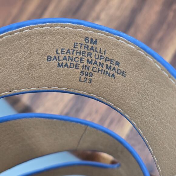 Earth Sandals Women's 6 M Blue Leather Adjustable Strap Open Toe Comfort Shoes - Picture 8 of 8